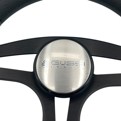 Badia Boat Steering Wheel Brushed Black Aluminum Spokes