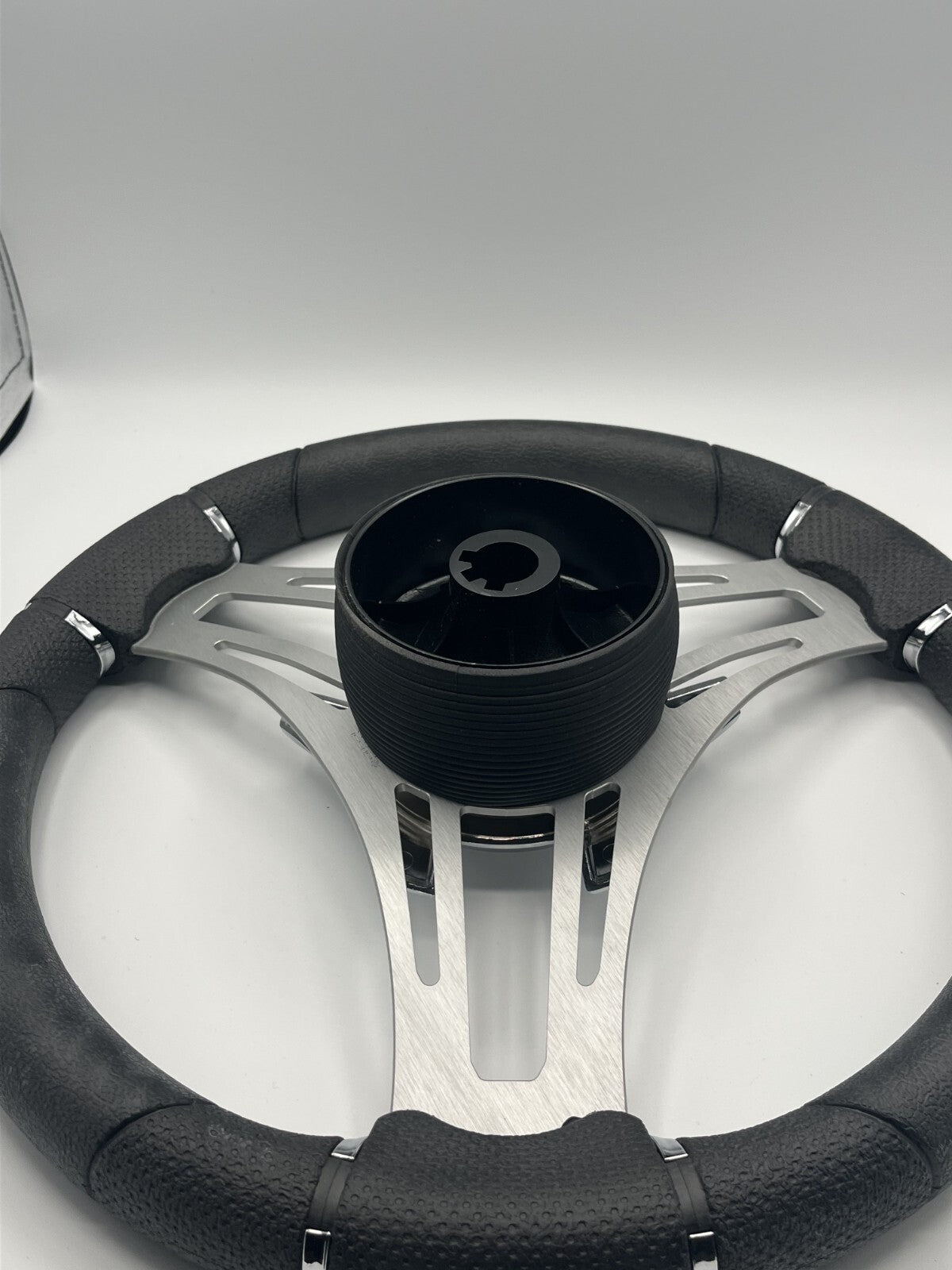 Verona Boat Steering Wheel Gray Brushed Aluminum Spokes | Gussi Italia