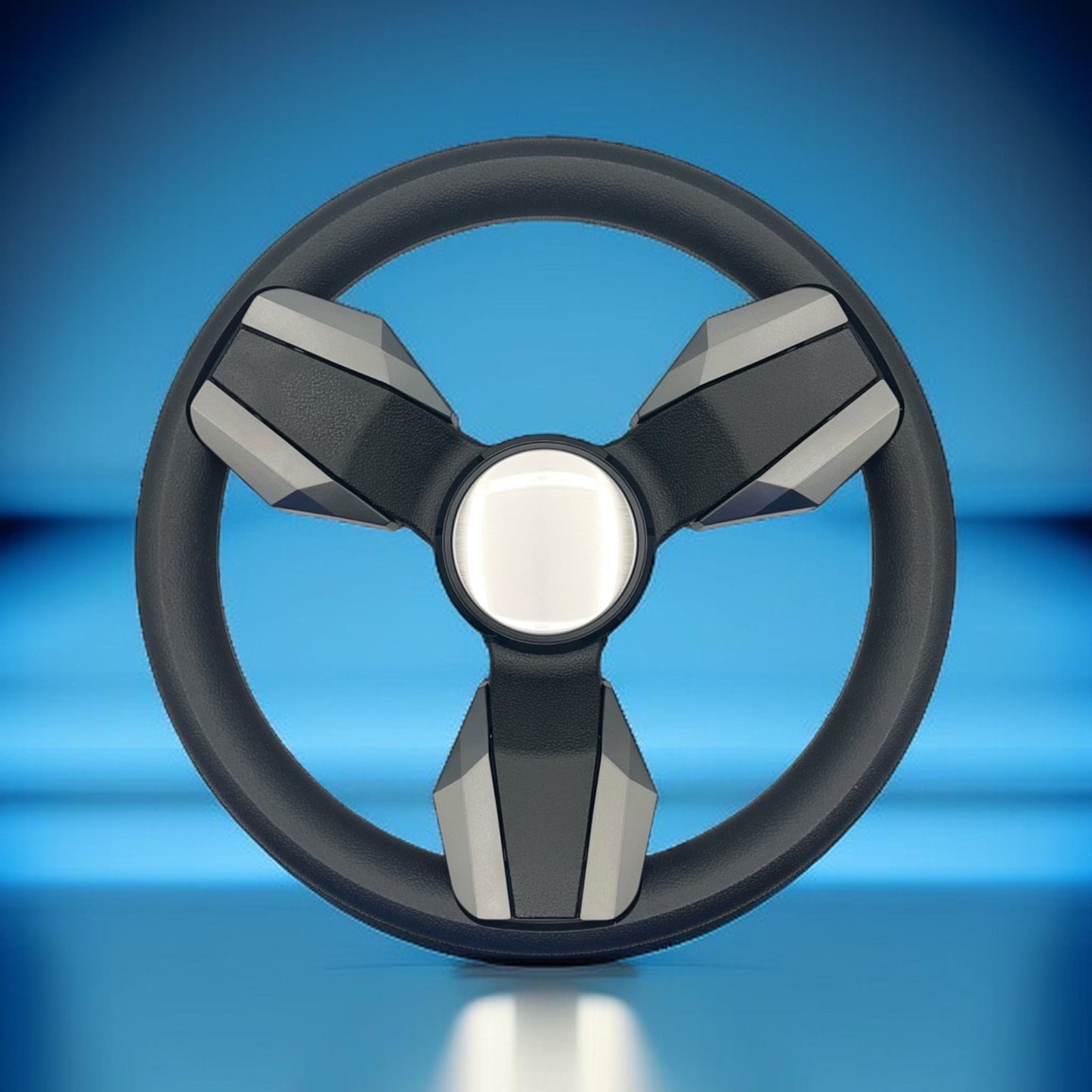 Collina Boat Steering Wheel Dark Gray Inserts - Blank Dome - Keyed ONLY