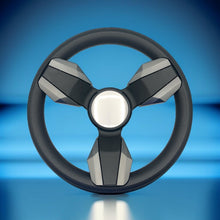 Collina Boat Steering Wheel Dark Gray Inserts - Blank Dome - Keyed ONLY