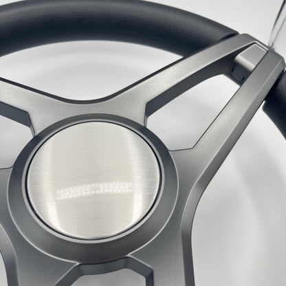 Molino Gray w/Soft Touch Urethane Rim Boat Steering Wheel | Plain