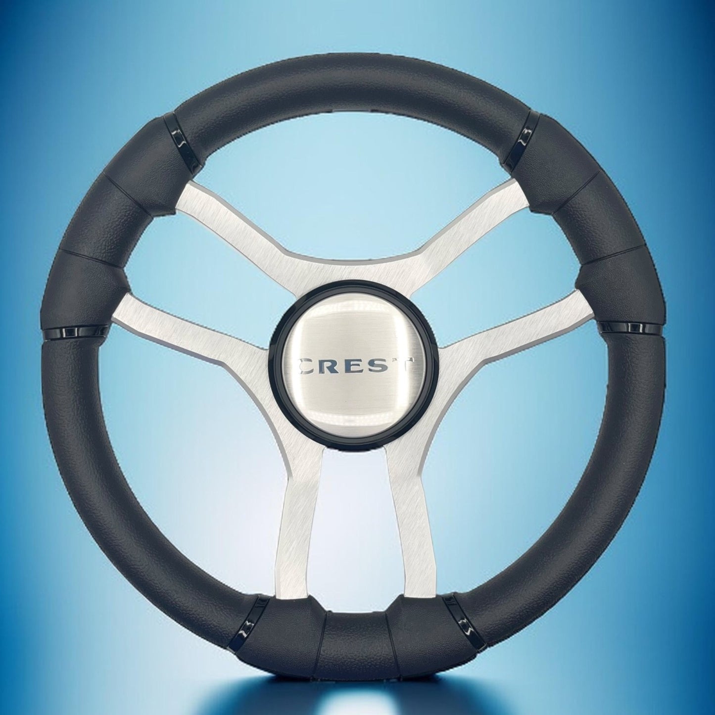 Malera Boat Steering Wheel Brushed Aluminum Spokes | Crest Boats