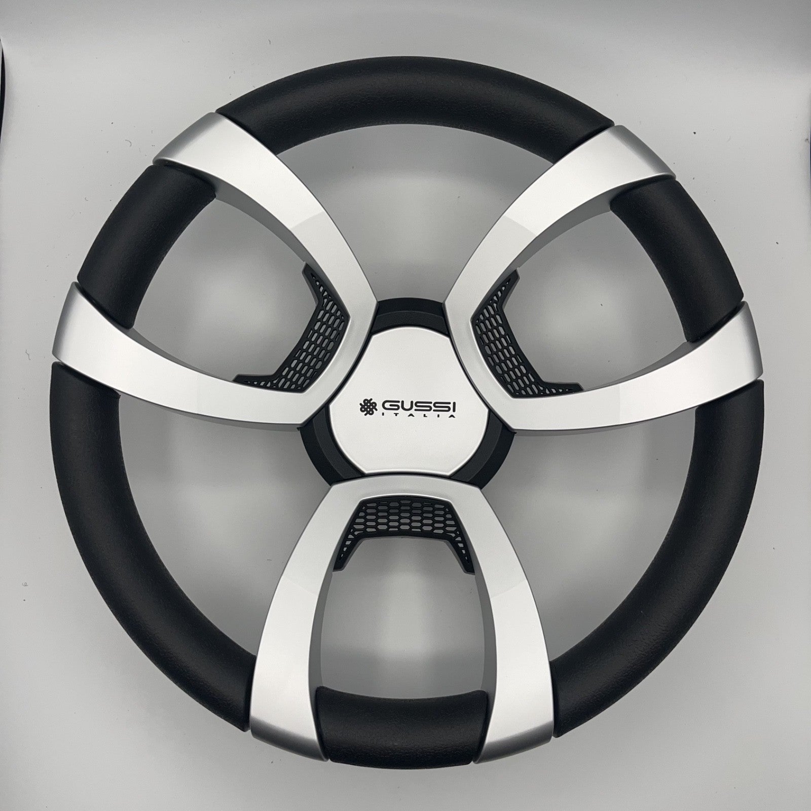 La Corte Boat Steering Wheel Silver Inserts | Gussi Italia Logo