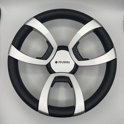 La Corte Boat Steering Wheel Silver Inserts | Gussi Italia Logo