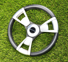 Model M13B Black & Silver Steering Wheel fits E-Z-GO Golf Carts