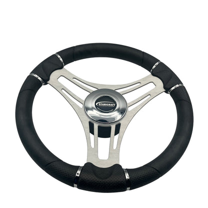 Verona Boat Steering Wheel Gray Brushed Aluminum Spokes | Stabicraft