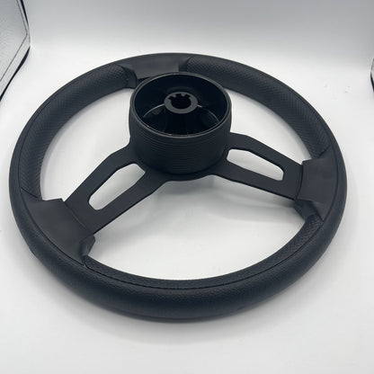 Gussi Italia Model 15 Steering Wheel Blk Brushed Alum Spokes | Chrome Blank