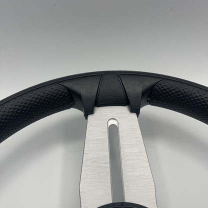 Model 15A Marine Steering Wheel Brushed Alum Spokes | Lowe Boats Cap
