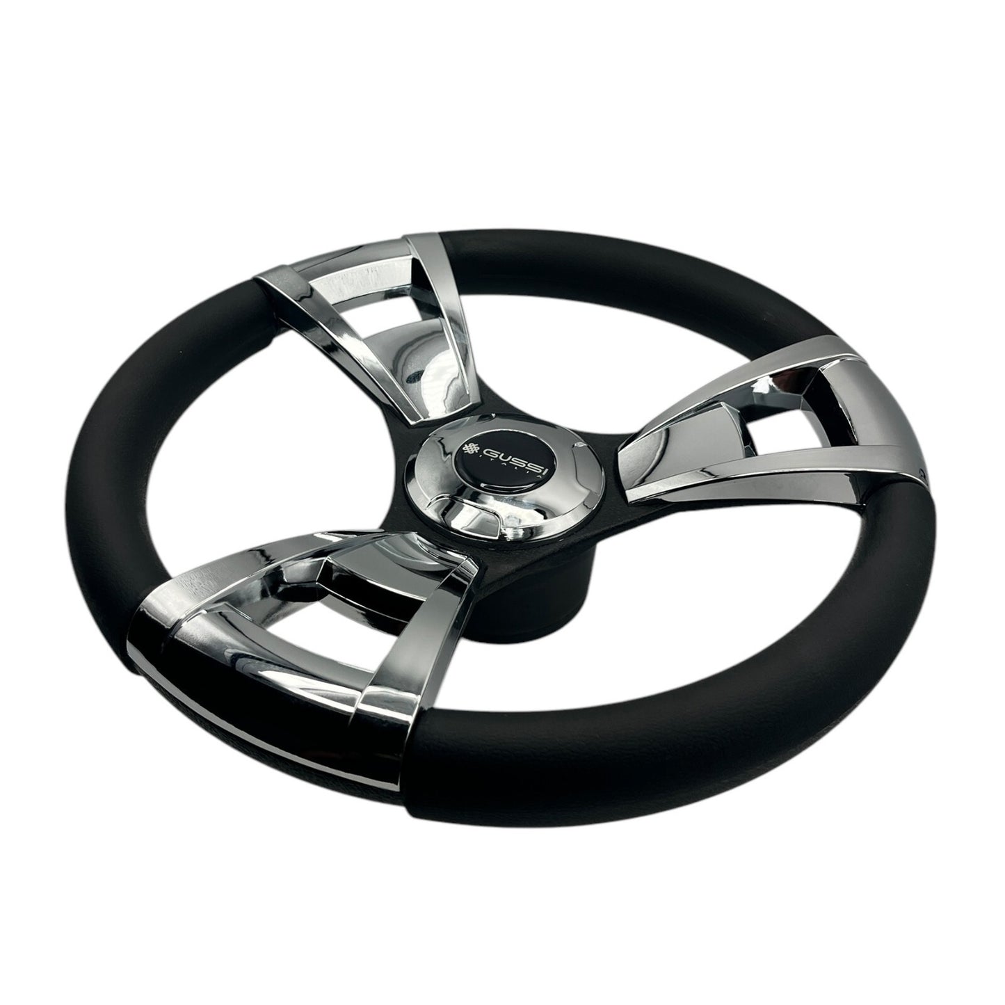 Model M13C Black & Chrome Steering Wheel fits all CLUB CAR DS Golf Carts