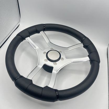 Malera Boat Steering Wheel Chrome Spokes | Snap-in Stainless Blank Cap