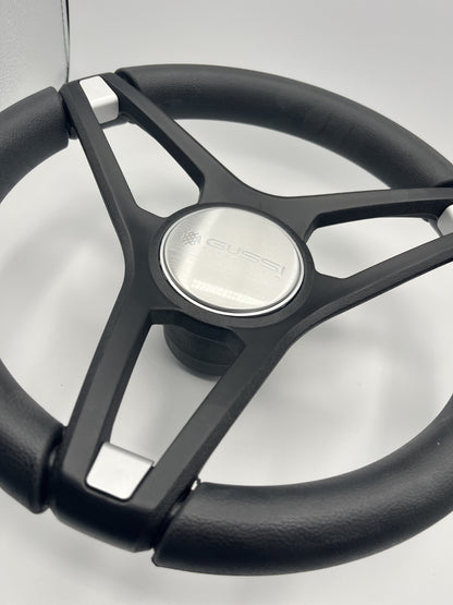 Molino Black & Silver Accents Golf Cart Steering Wheel fits YAMAHA Carts