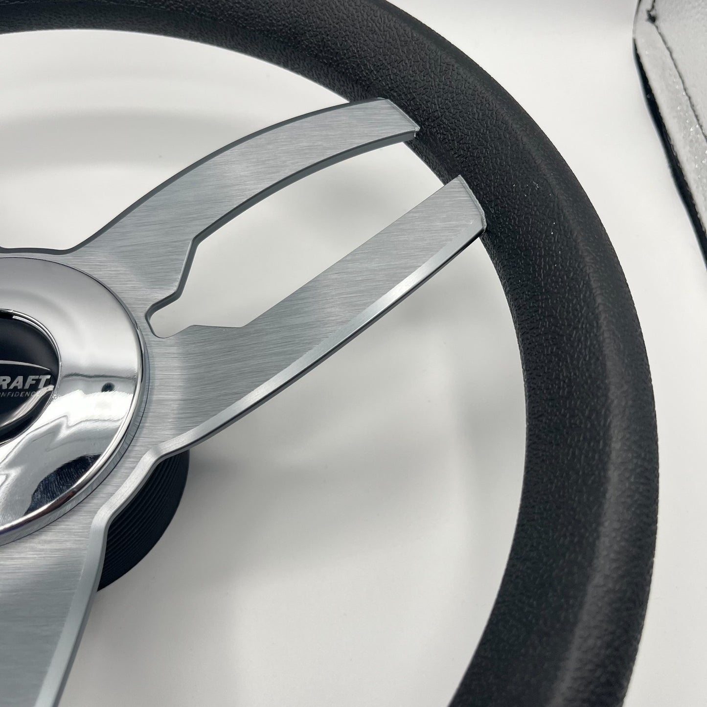 Cabrio Boat Steering Wheel Gray Brushed Alum Spoke | StabiCraft