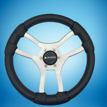 Malera Boat Steering Wheel Brushed Aluminum Spokes | Gussi Snap-in