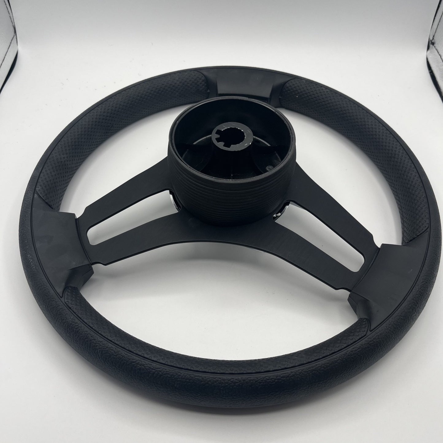 Gussi Italia Marine Steering Wheel Black Brush Metal Spokes | Starcraft
