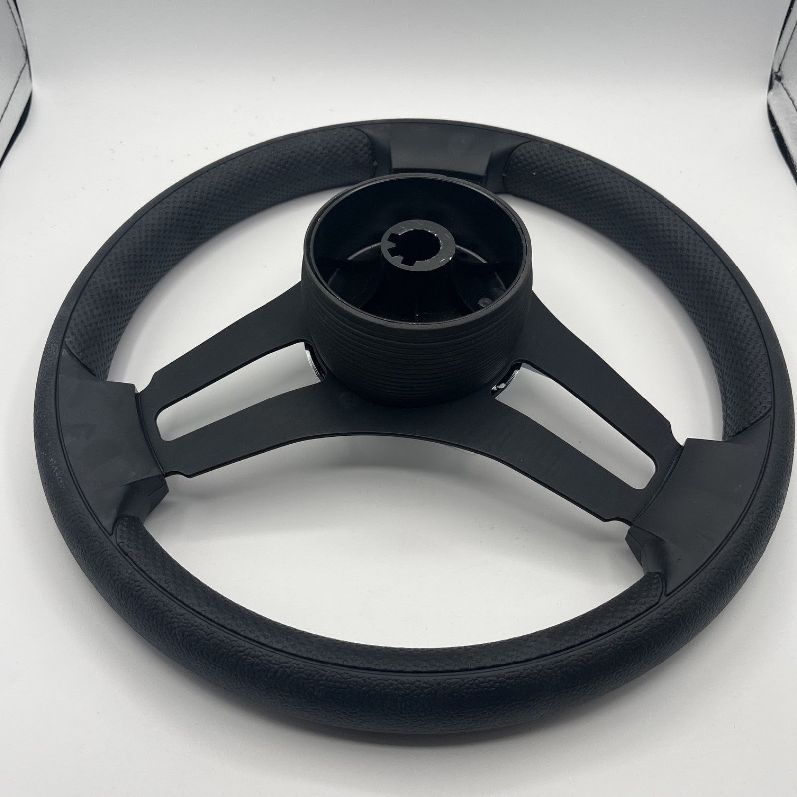 Gussi Italia Marine Steering Wheel Black Brush Metal Spokes | Starcraft