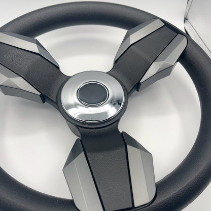 Collina Boat Steering Wheel Dark Gray Inserts - Stingray - Keyed ONLY