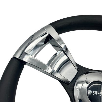 Model M13C Black & Chrome Steering Wheel fits all CLUB CAR DS Golf Carts