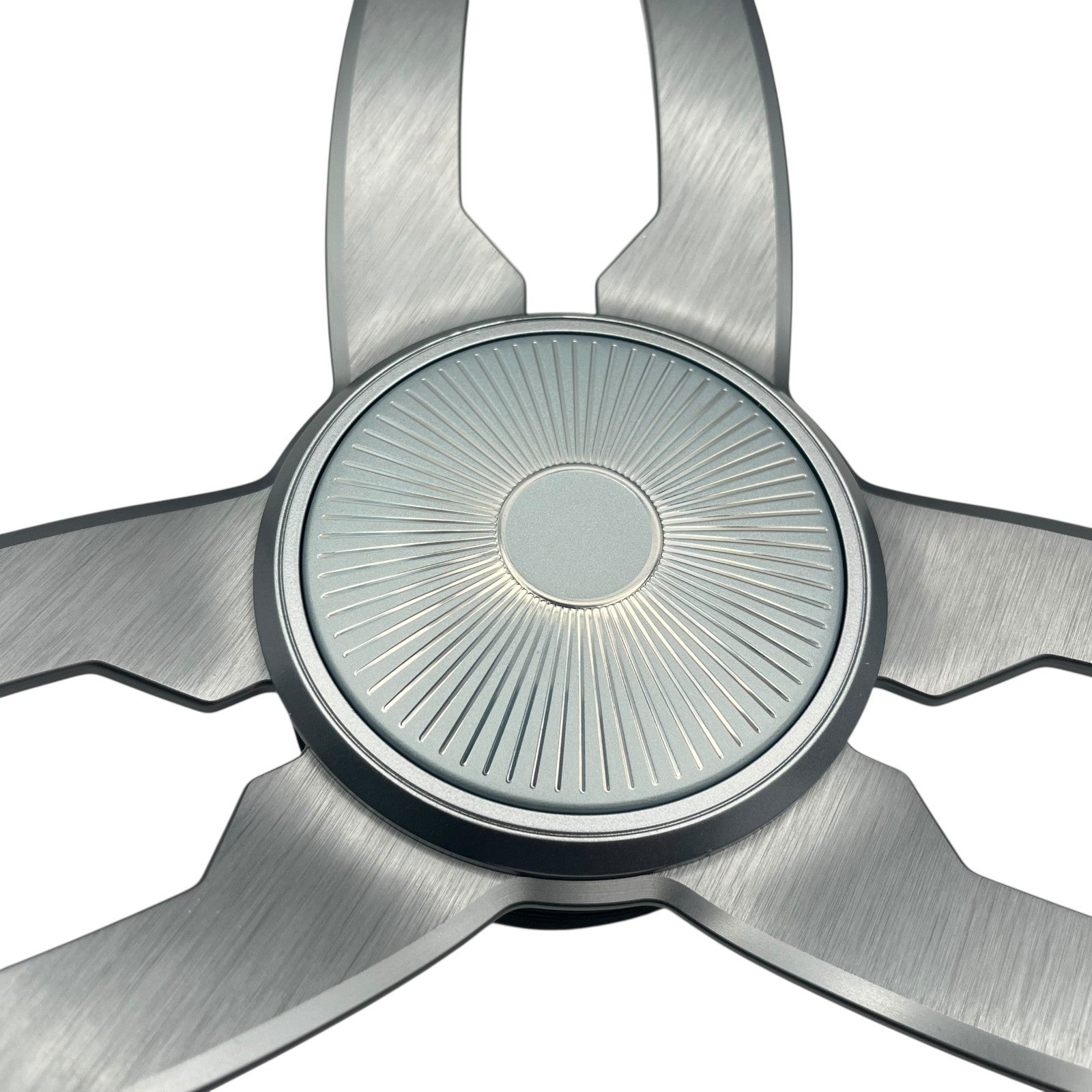 Cabrio Boat Steering Wheel Gray Brushed Alum Spoke | Starburst Center Cap