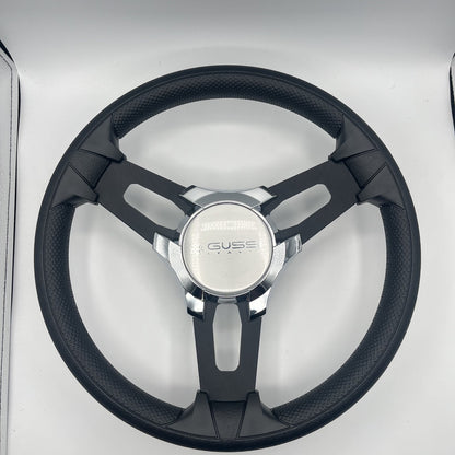 Gussi Italia Boat Model 15 Steering Wheel Black Brushed Alum Spokes | Gussi