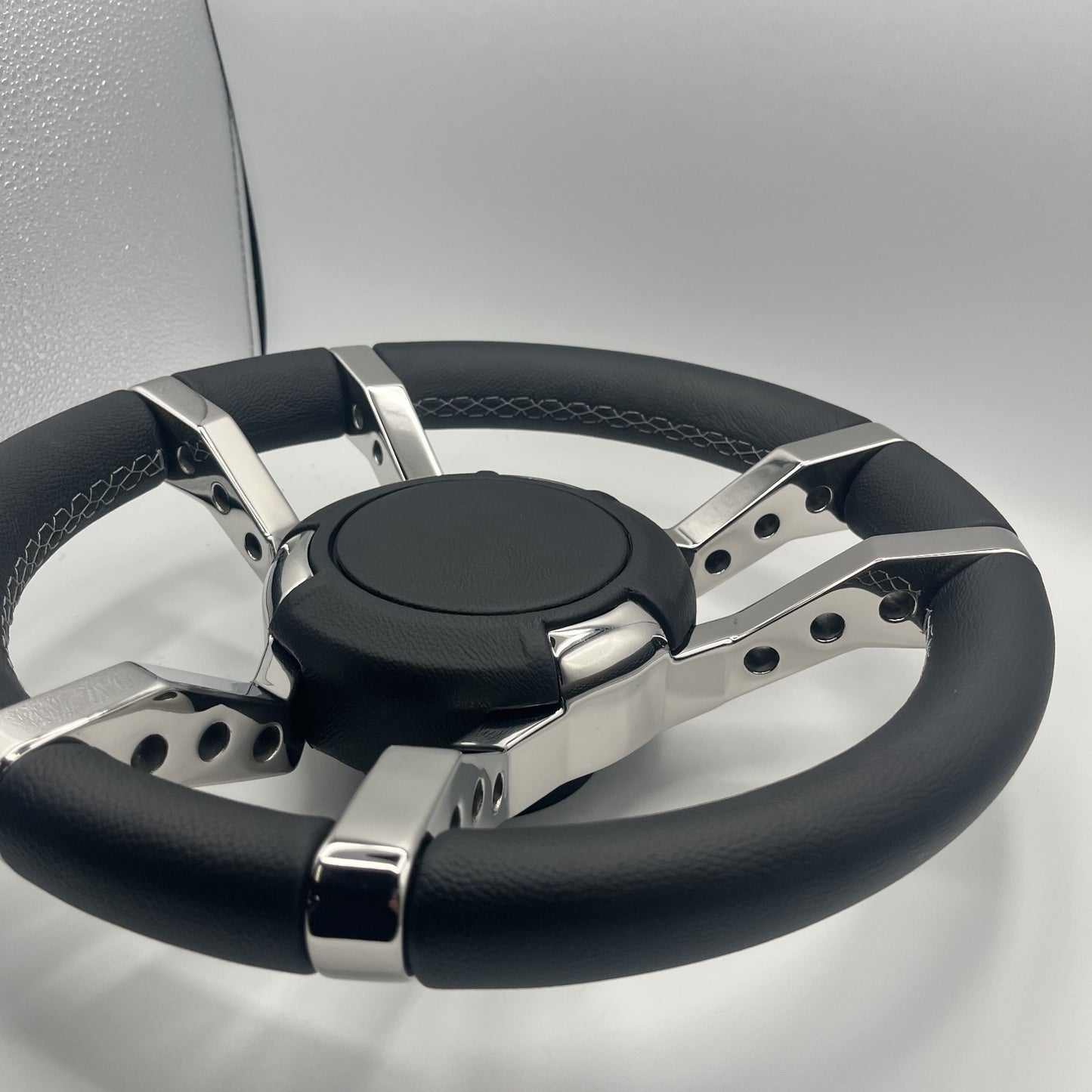 Gussi Italia Boat Steering Wheel Black Stainless Steel Spokes | Gussi Italia