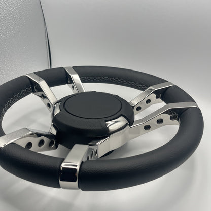 Gussi Italia Boat Steering Wheel Black Stainless Steel Spokes | Gussi Italia