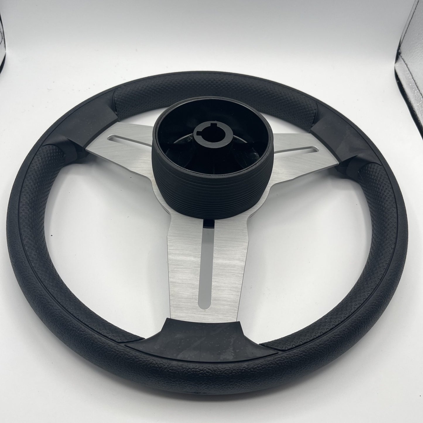 Model 15 Marine Steering Wheel Brush Alum Spokes | Black Dome