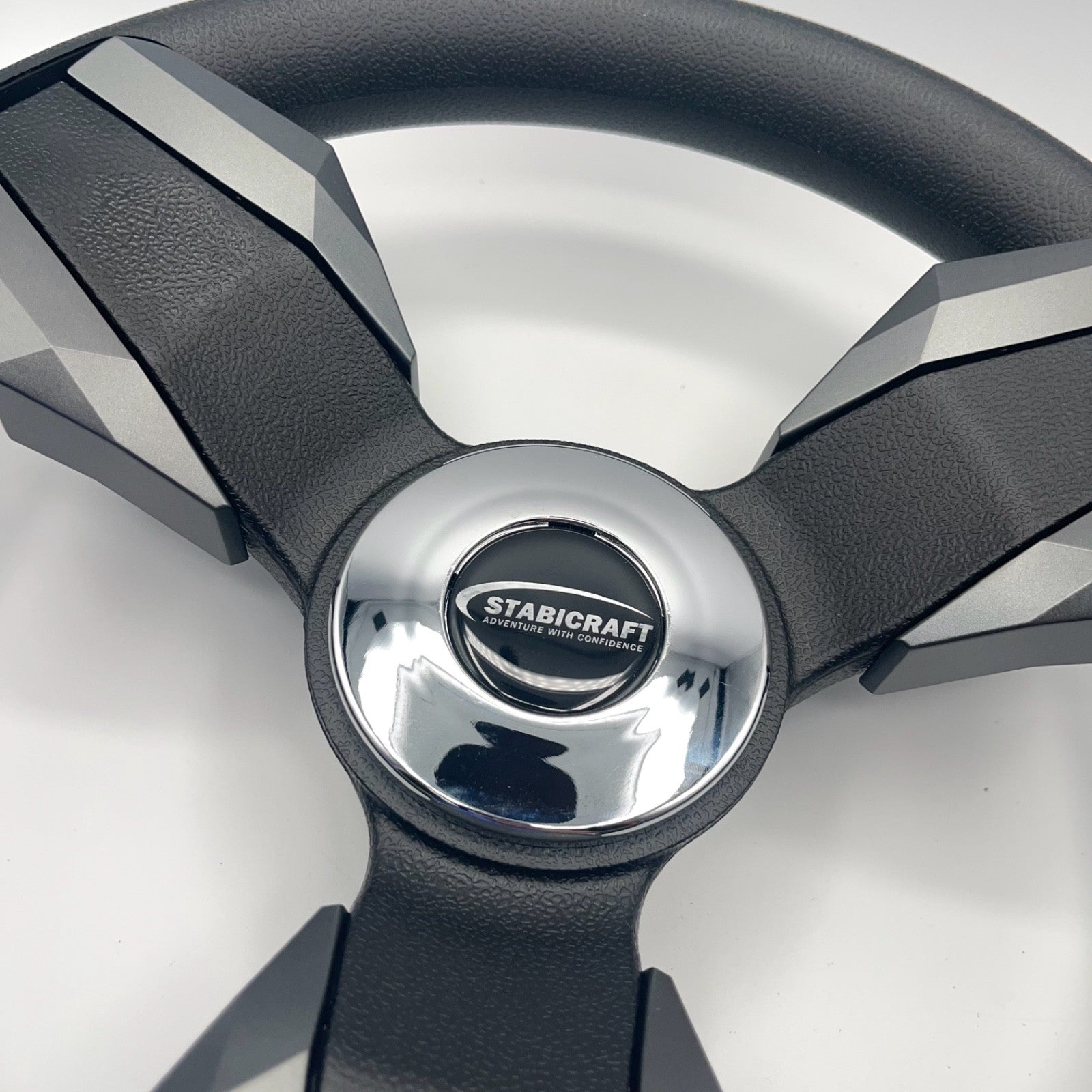 Collina Boat Steering Wheel Dark Gray Inserts - Stabicraft - Keyed ONLY