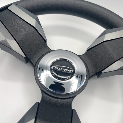 Collina Boat Steering Wheel Dark Gray Inserts - Stabicraft - Keyed ONLY