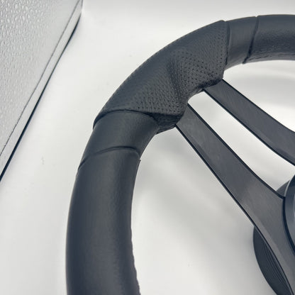 Molinara Marine Steering Wheel Black Brushed Alum Spokes | Bentley Boats