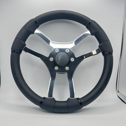 Malera Boat Steering Wheel Chrome Spokes | Snap-in Stainless Blank Cap