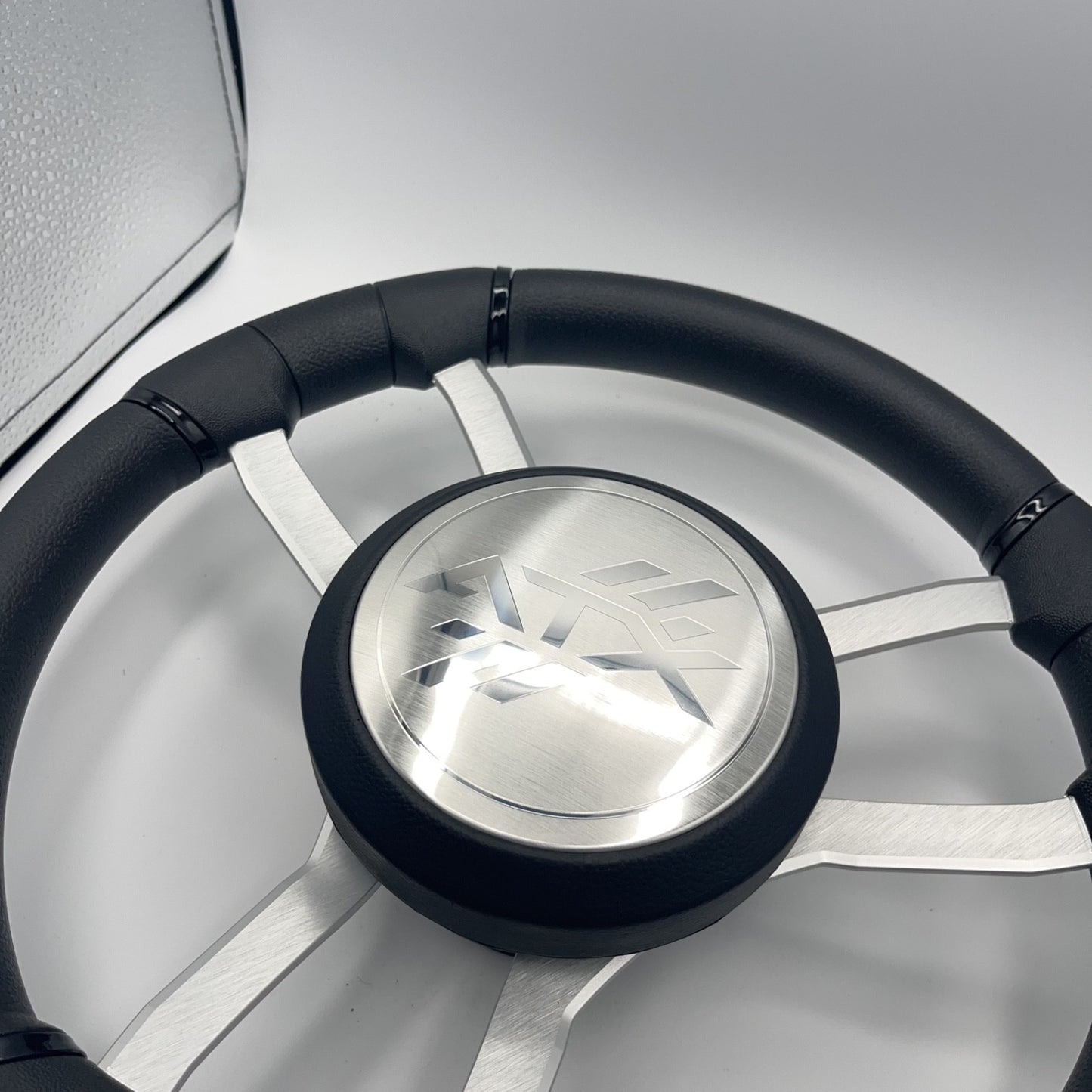 Malera Boat Steering Wheel Brushed Aluminum Spokes | ATX Boats