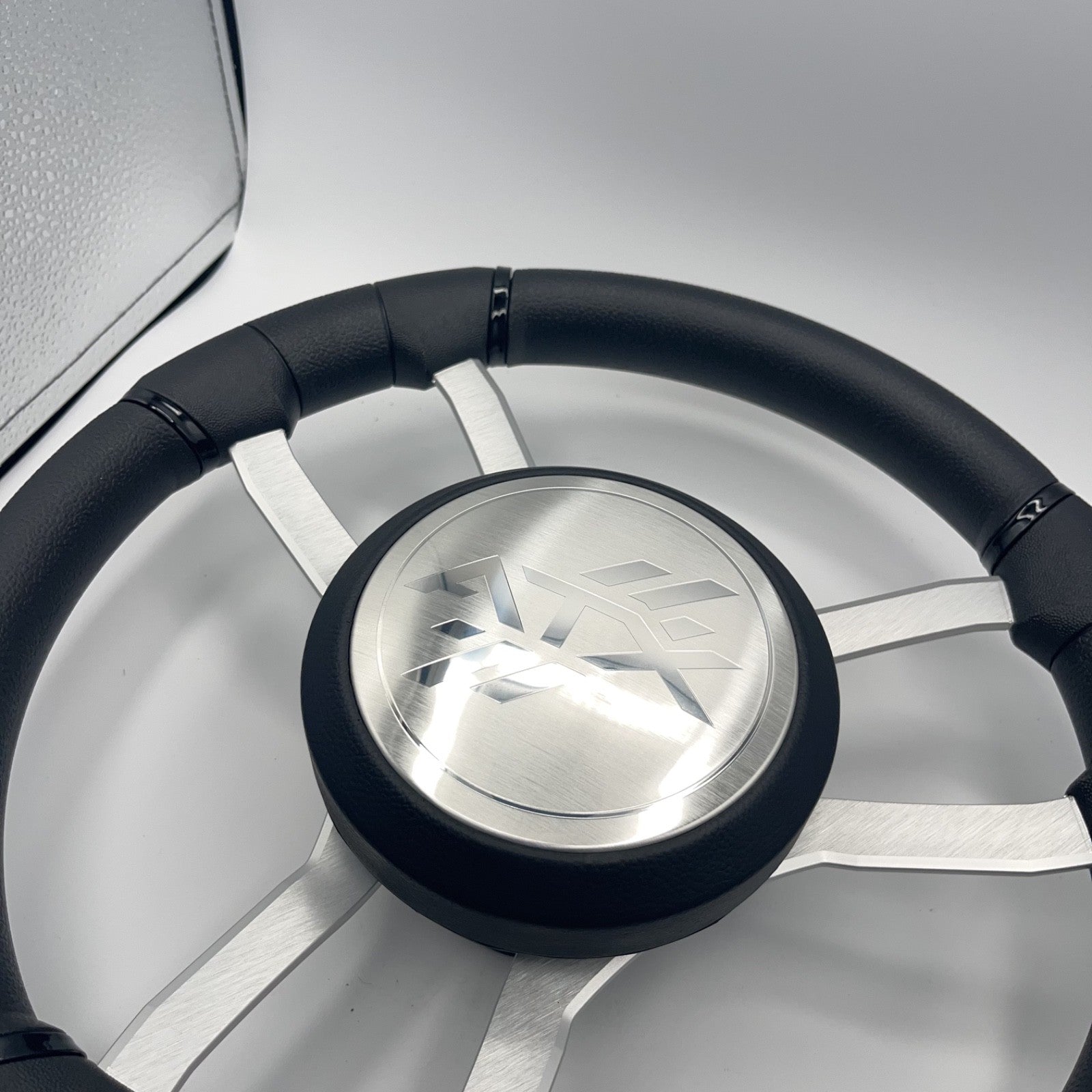 Malera Boat Steering Wheel Brushed Aluminum Spokes | ATX Boats