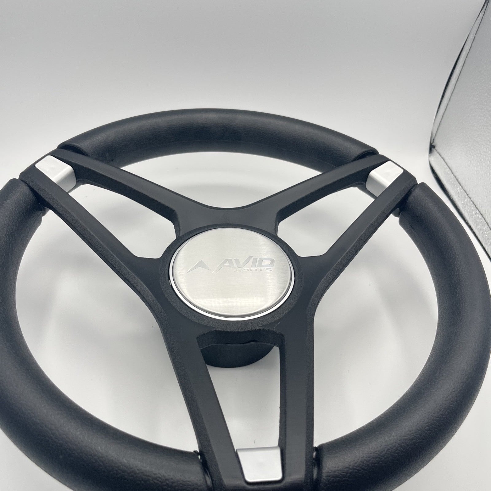 Molino Black w/Soft Touch Urethane Rim Boat Steering Wheel | Avid Boats