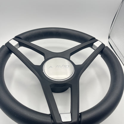 Molino Black w/Soft Touch Urethane Rim Boat Steering Wheel | Avid Boats
