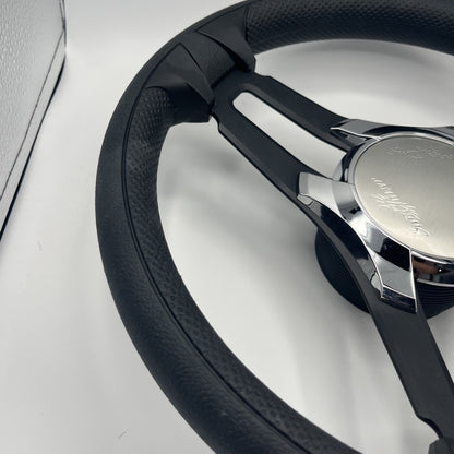 Gussi Italia Marine Steering Wheel Black Brush Metal Spokes | Sun Chaser