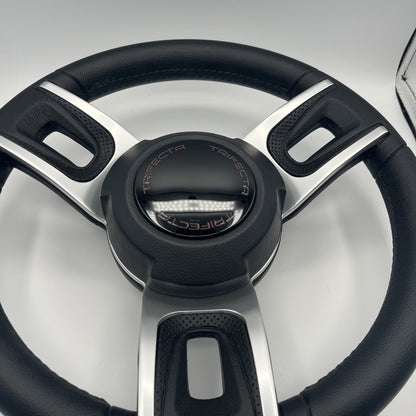 Gussi Italia Black Model 702 Steering Wheel | Trifecta Boats