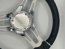 Verona Boat Steering Wheel Gray Brushed Aluminum Spokes | Legend Boats Logo