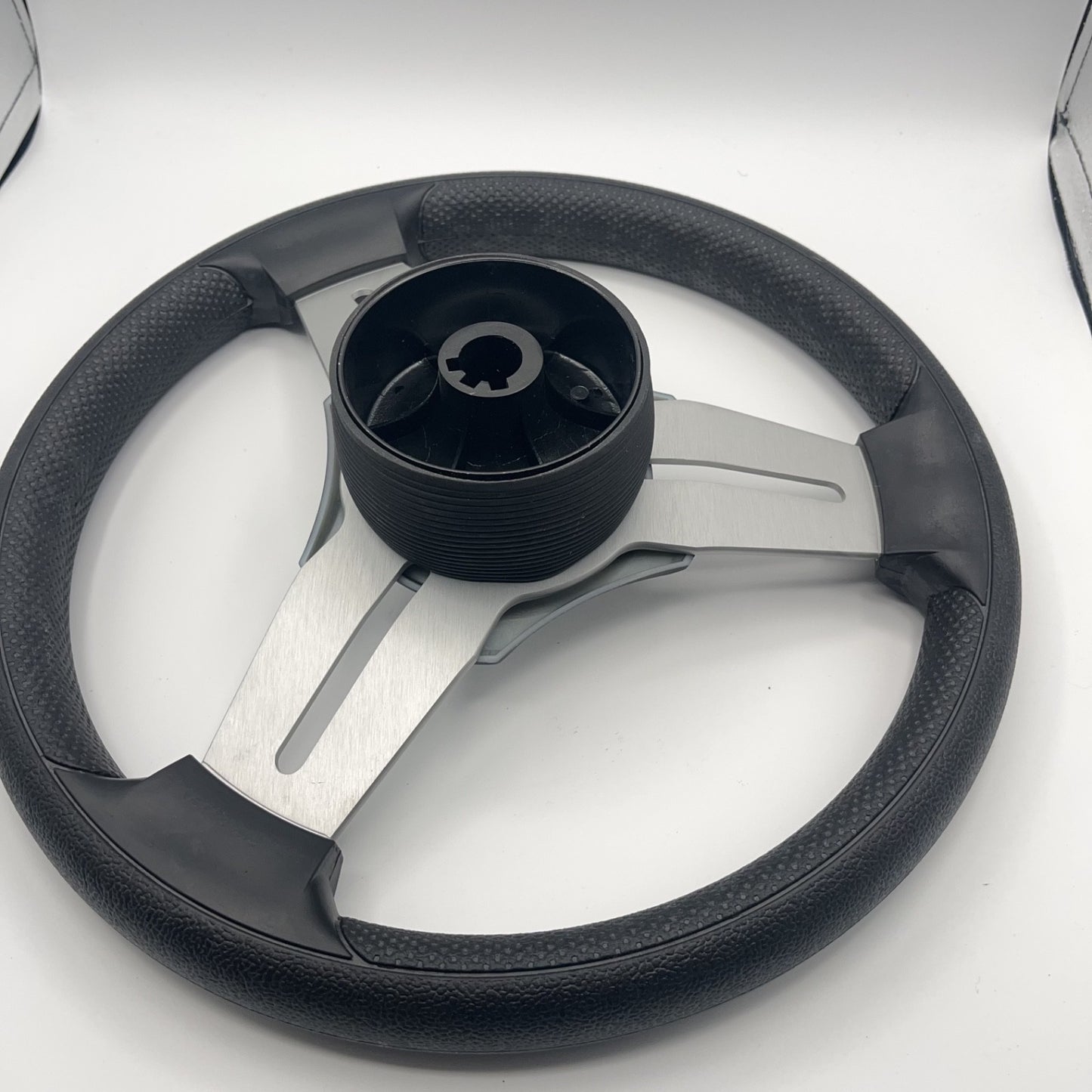 Model 15 Marine Steering Wheel Brushed Aluminum Spokes | Crest Logo