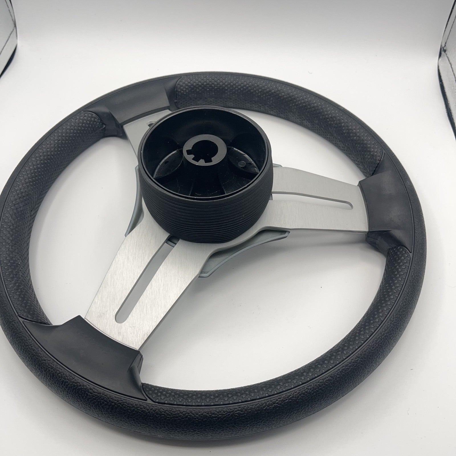 Model 15 Marine Steering Wheel Brushed Aluminum Spokes | Crest Logo