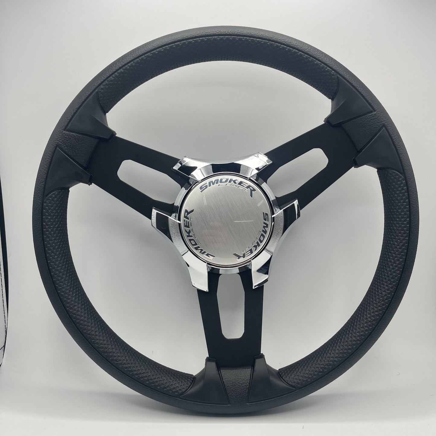 Gussi Italia Boat Model 15 Steering Wheel Black Brushed Alum Spokes | Smoker