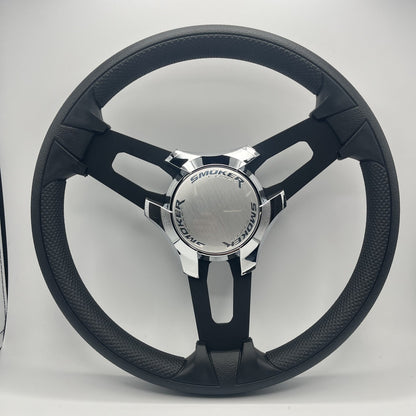 Gussi Italia Boat Model 15 Steering Wheel Black Brushed Alum Spokes | Smoker
