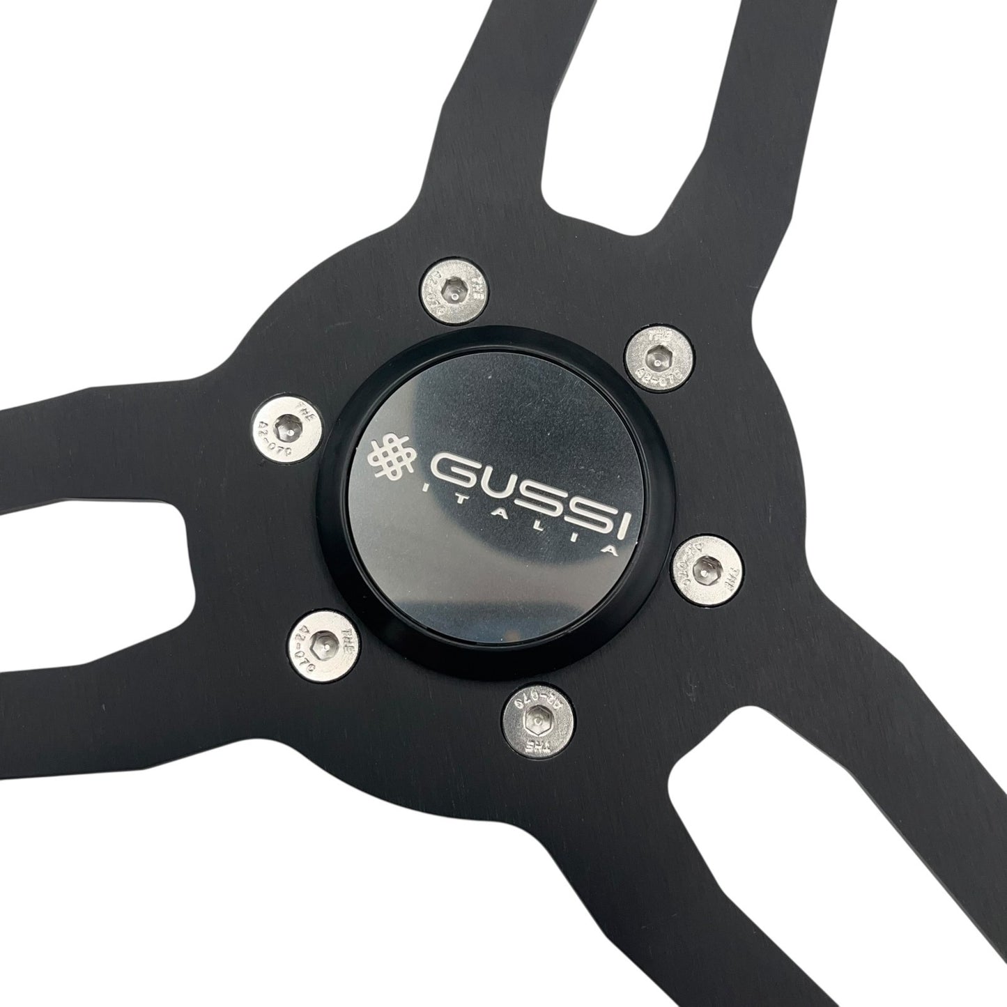 Model 15 Marine Steering Wheel Black Brushed Aluminum Spokes | Gussi Italia