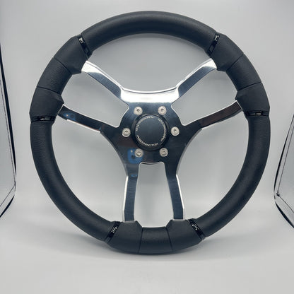 Malera Boat Steering Wheel Chrome Spokes | Snap-in Stainless Bennington