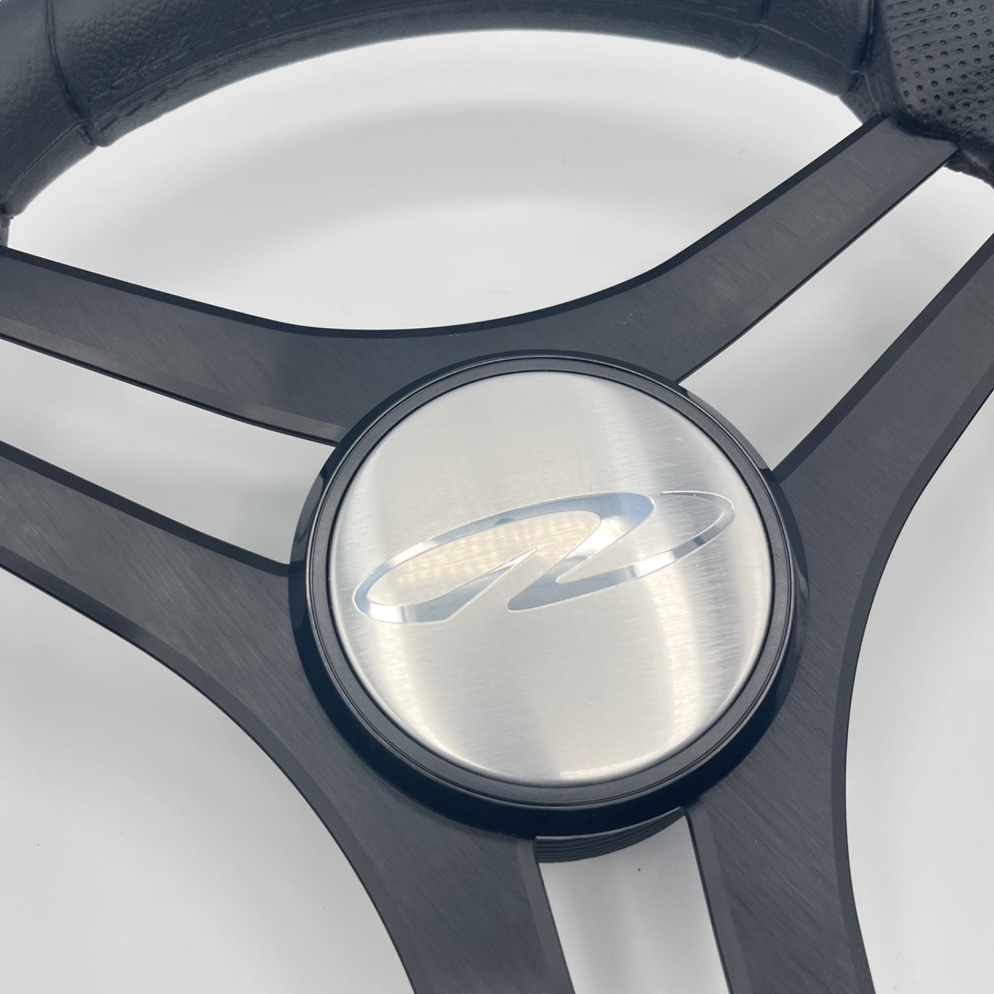 Molinara Marine Steering Wheel Black Brushed Alum Spokes | Regal