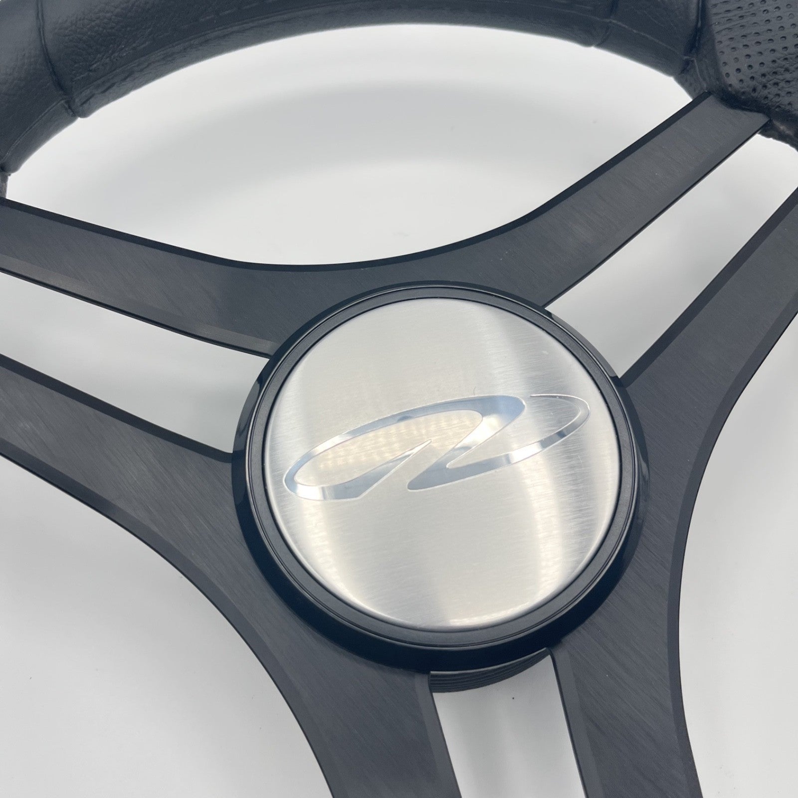Molinara Marine Steering Wheel Black Brushed Alum Spokes | Regal