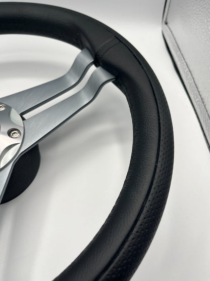 W208 Steering Wheel Gray Brushed Alum Spoke | SouthWind Deck Boats