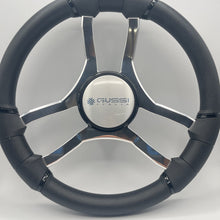 Malera Boat Steering Wheel Chrome Spokes | Gussi Dome Black Rim