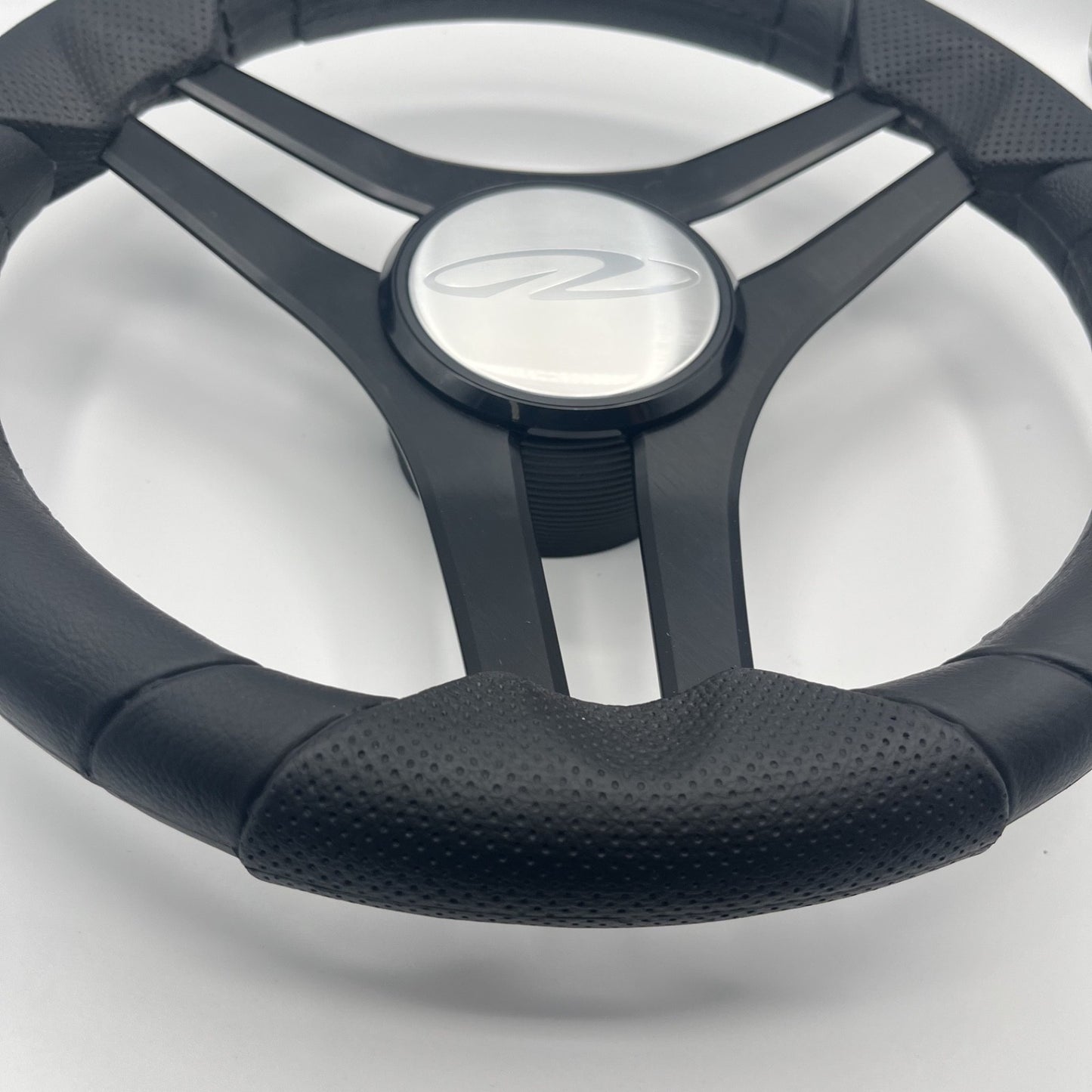 Molinara Marine Steering Wheel Black Brushed Alum Spokes | Regal