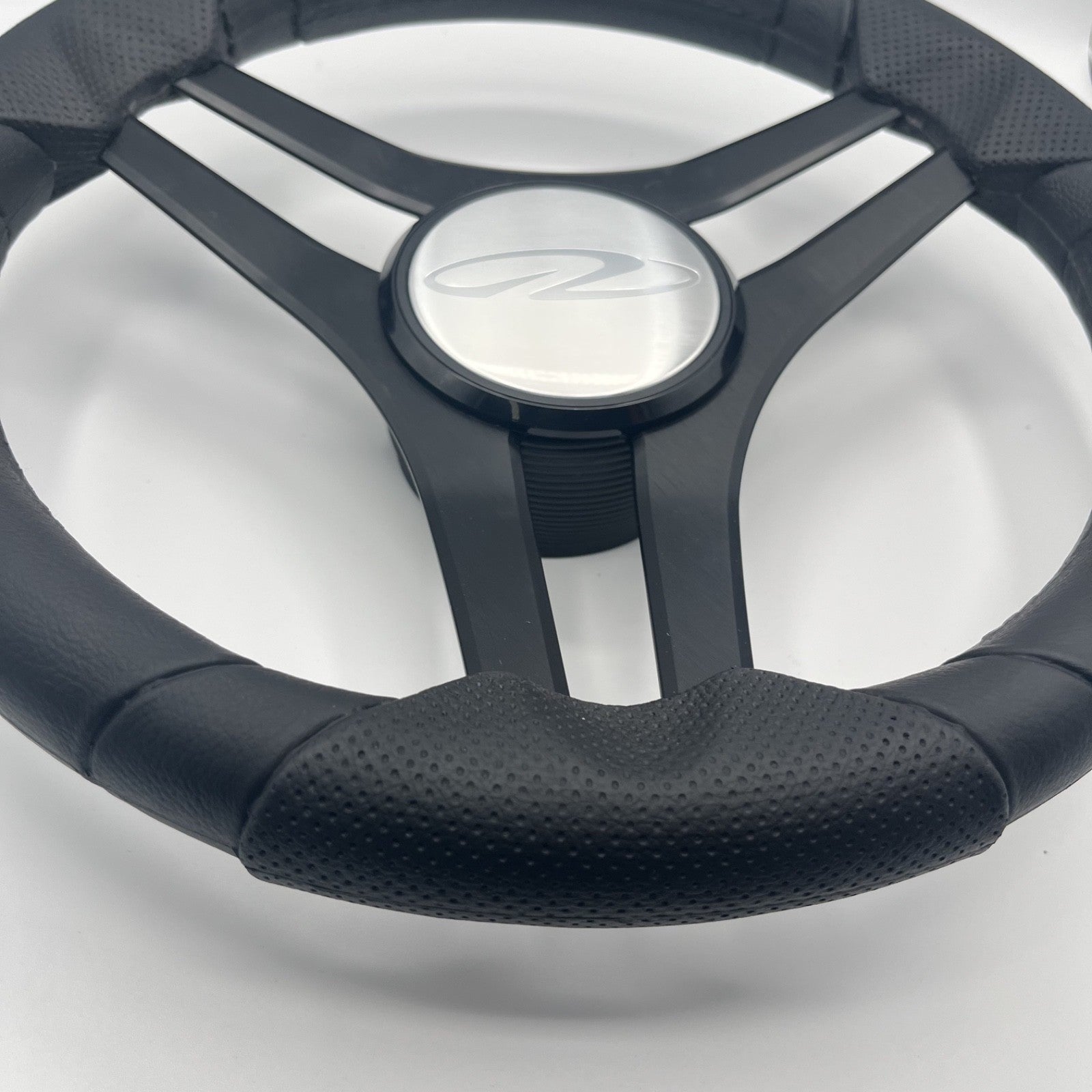 Molinara Marine Steering Wheel Black Brushed Alum Spokes | Regal