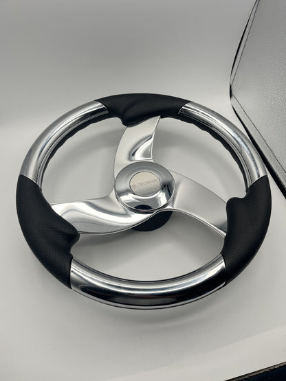 Model M533 Boat Steering Wheel Polished Aluminum Spokes | Gussi Italia